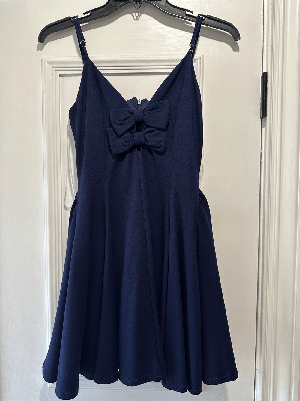 Altar'd State Navy Double-Bow Spaghetti Strap Dress